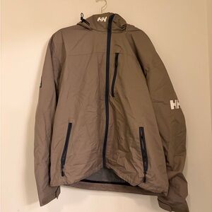 Helly Hansen Men's Taupe Hooded Rain Jacket